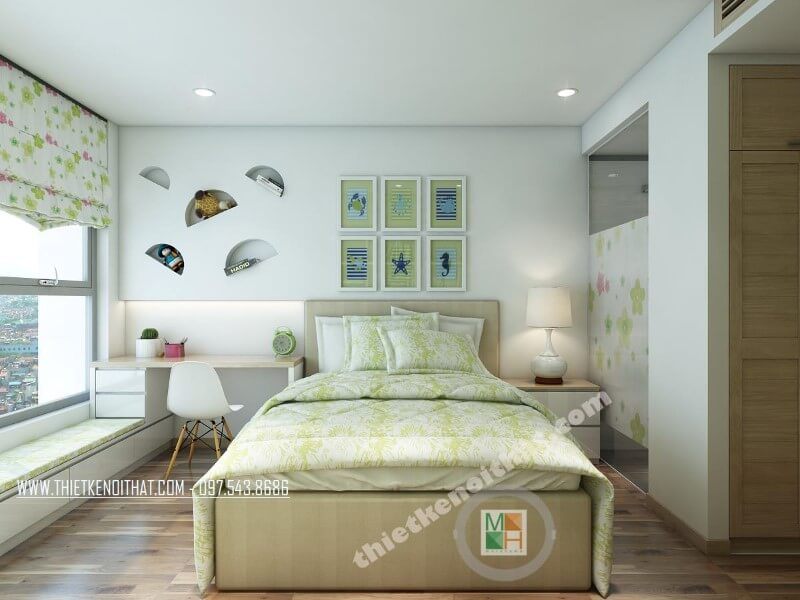 Thiết kế phòng ngủ cho bé cao cấp sử dụng kính cường lực trong suốt luôn được ưu ái sử dụng nhờ tính linh hoạt, thẩm mỹ và góp phần cảm giác cơi nới cho căn phòng.